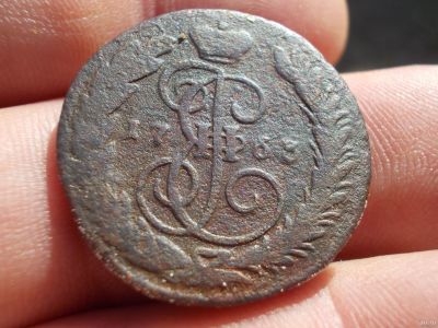 Лот: 13992429. Фото: 1. Редкая копейка 1763 года, ММ... Россия до 1917 года