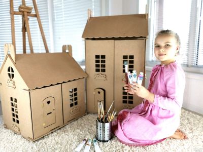 Лот: 13666245. Фото: 1. Кукольный домик из дерева для... Игровые домики, палатки