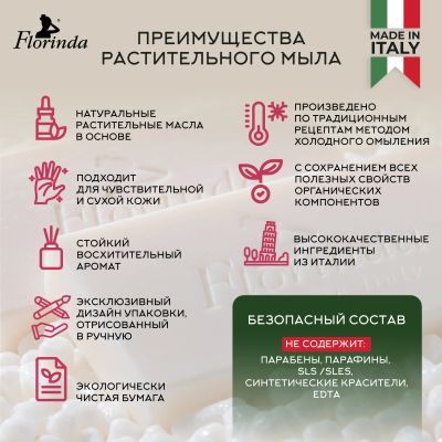 Лот: 23983749. Фото: 1. Флоринда мыло пион 200г. Уход за телом