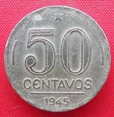 Лот: 4714817. Фото: 1. (№3589) 50 сентаво 1945 (Бразилия... Америка