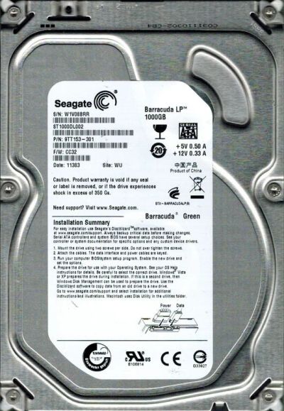 Лот: 11356412. Фото: 1. Жесткий диск Saegate ST1000DL002... Жёсткие диски (HDD)