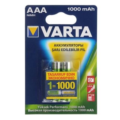 Лот: 21514818. Фото: 1. АКБ AAA Varta 1000mAh LSD BL2... Батарейки, аккумуляторы, элементы питания
