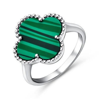 Лот: 23854855. Фото: 1. Серебряное кольцо с малахитом... Кольца, перстни
