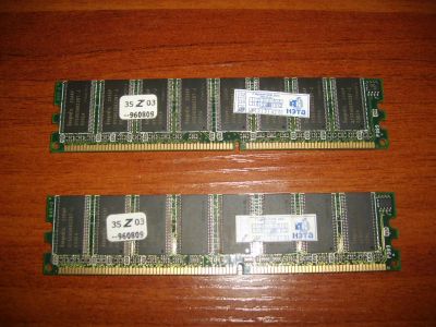 Лот: 3613922. Фото: 1. 2 планки памяти DDR PC3200 Hynix... Оперативная память