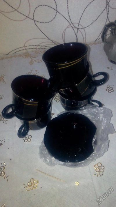 Лот: 5813220. Фото: 1. Чайный сервиз из французкого стекла. Сервизы, наборы посуды