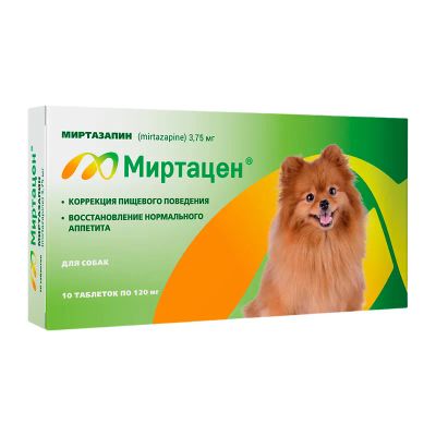 Лот: 23602042. Фото: 1. Миртацен для собак 3,75мг,упаковка... Лекарства для животных, ветеринарные препараты