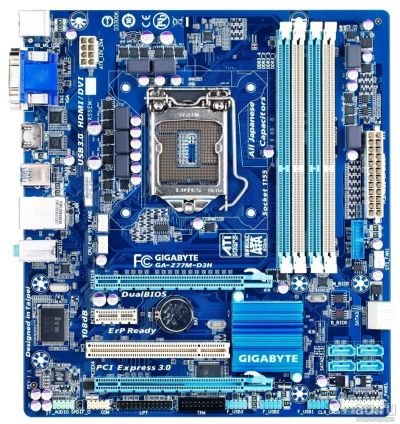 Лот: 9877094. Фото: 1. Gigabyte GA-Z77M-D3H Rev.1.1... Материнские платы