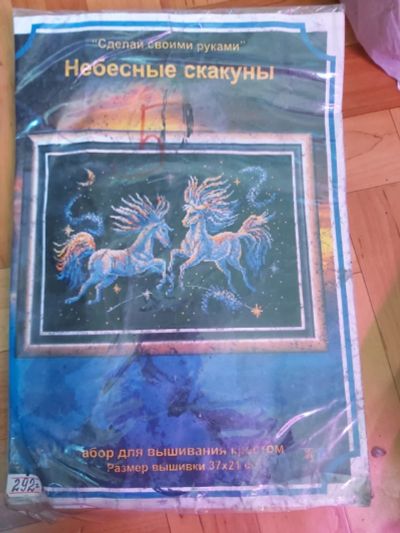 Лот: 15836840. Фото: 1. Вышивка "Небесные скакуны". Вышивание