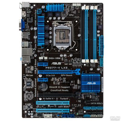 Лот: 11844436. Фото: 1. Asus P8Z77-V LX2 (Z77 чипсет... Материнские платы