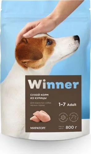 Лот: 15054893. Фото: 1. (Виннер) Курица 800г сухой корм... Корма