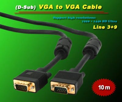 Лот: 8227924. Фото: 1. (D-Sub) Кабель VGA to VGA кабель... Шнуры, кабели, разъёмы