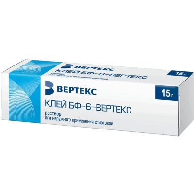 Лот: 23723363. Фото: 1. Клей БФ-6-ВЕРТЕКС раствор спиртовой... Лекарства