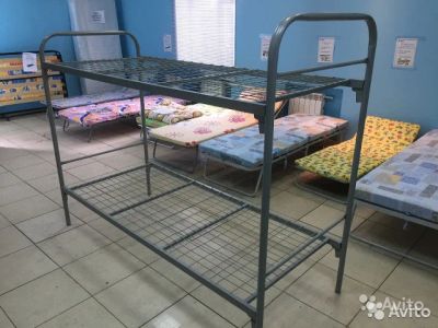 Лот: 16274300. Фото: 1. Кровать металлическая двухъярусная... Кровати