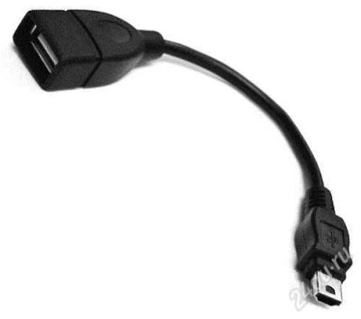 Лот: 10217467. Фото: 1. OTG кабель usb - miniusb для подключения... Шлейфы, кабели, переходники