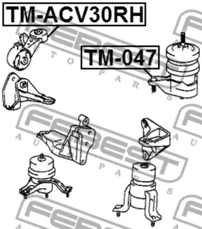 Лот: 18589157. Фото: 1. Подушка двигателя правая TM-ACV30RH... Двигатель и элементы двигателя