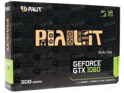 Лот: 10855291. Фото: 1. Palit GeForce GTX1060 Dual 3.0... Видеокарты