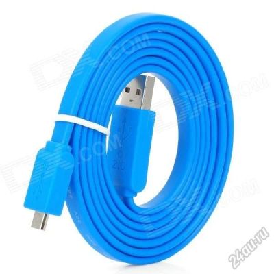 Лот: 5950840. Фото: 1. Дата-кабель USB - micro USB, плоский. Шлейфы, кабели, переходники