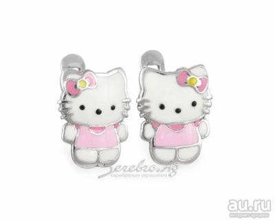 Лот: 8771912. Фото: 1. Серебряные сережки HelloyKitty... Серьги, каффы