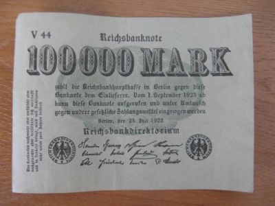 Лот: 10914285. Фото: 1. Германия 100000 марок 1923 года... Германия и Австрия