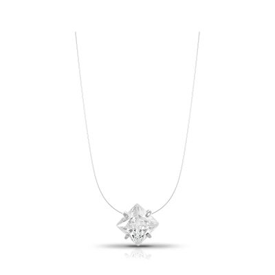 Лот: 23857335. Фото: 1. Серебряное колье на леске с фианитом... Цепочки