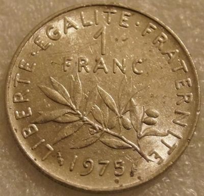 Лот: 7776816. Фото: 1. 1 франк 1975 Франция. Европа