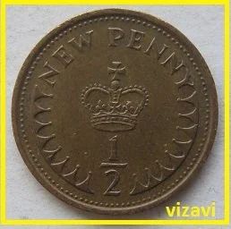 Лот: 15844905. Фото: 1. Великобритания 1/2 нового пенни... Великобритания и острова