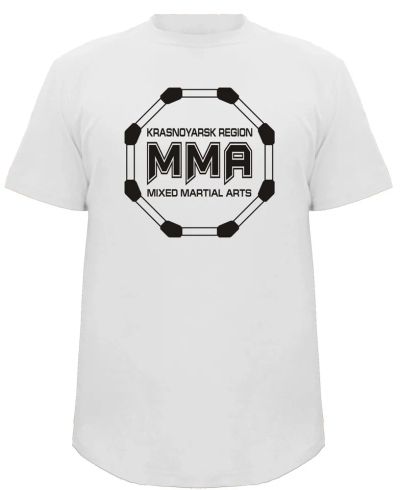 Лот: 3463867. Фото: 1. Футболка белая MMA Krasnoyarsk. Футболки, поло