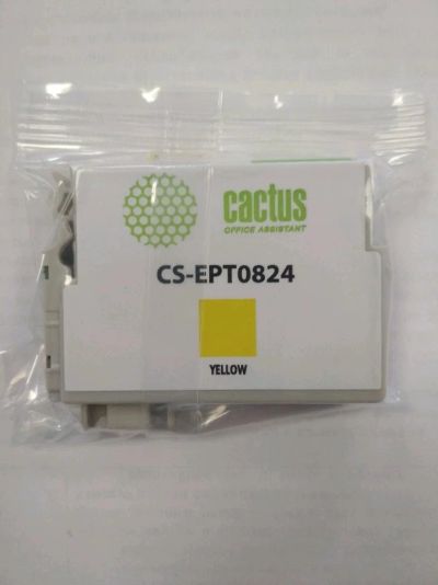 Лот: 16083981. Фото: 1. Картридж cactus CS-EPT0824 Yellow. Картриджи, расходные материалы