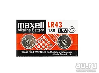 Лот: 17642554. Фото: 1. Maxell LR43 1.5V (AG12, цена за... Батарейки, аккумуляторы, элементы питания