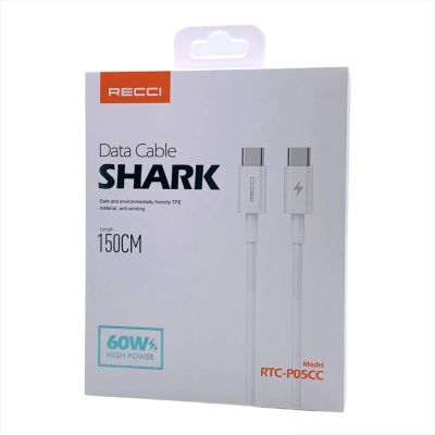 Лот: 22147458. Фото: 1. Кабель RECCI SHARK TYPE-C->TYPE-C... Дата-кабели, переходники