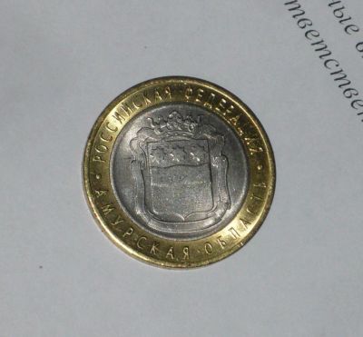 Лот: 9000921. Фото: 1. 10 рублей Амурская область биметалл... Россия после 1991 года