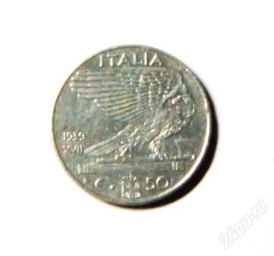 Лот: 2323386. Фото: 1. Италия. 50 чентезимо 1939 г.(256... Европа