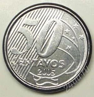 Лот: 1588243. Фото: 1. Бразилия. 50 сентаво 2005г. Толстая... Америка
