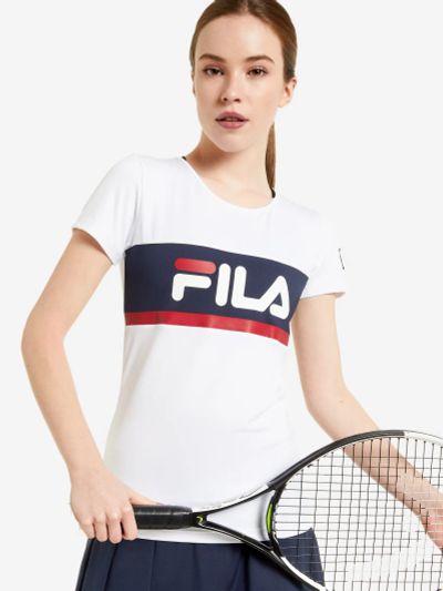 Лот: 22443975. Фото: 1. Футболка женская FILA, Белый. Другое (спортивная одежда)