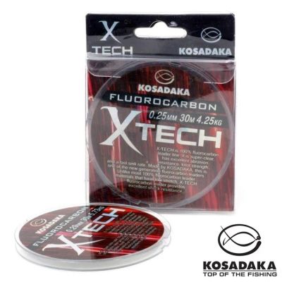 Лот: 16781374. Фото: 1. Леска флюорокарбон KOSADAKA X-Tech... Леска, блесны, крючки, мормышки