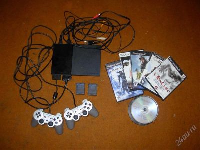 Лот: 1960867. Фото: 1. Sony Playstation 2 slim (Чипованая... Игровые приставки, консоли