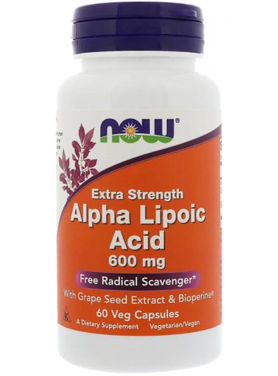 Лот: 18819725. Фото: 1. NOW Alpha Lipoic Acid 600 мг... Спортивное питание, витамины