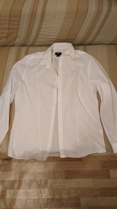 Лот: 12159122. Фото: 1. рубашка белая H&M 48. Рубашки, водолазки