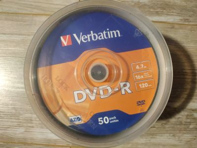 Лот: 24697866. Фото: 1. Диск DVD-R Verbatim 4.7Gb, 16x... CD, DVD, BluRay