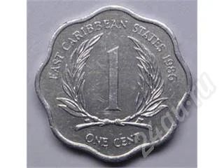 Лот: 197839. Фото: 1. Карибские острова. 1 цент 1986г... Америка