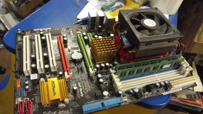 Лот: 15040072. Фото: 1. комплект asrock m3a770+athlon... Комплекты запчастей