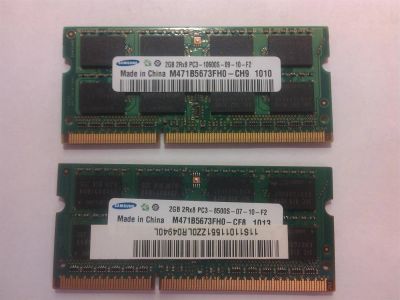 Лот: 3498068. Фото: 1. Пара 2gb Samsung SO-DIMM DDR3... Оперативная память