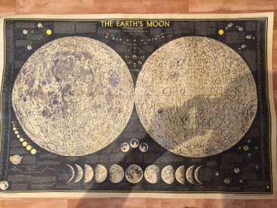 Лот: 12717388. Фото: 1. Постер Плакат Карта Луны 68 cm... Аксессуары