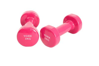 Лот: 25003652. Фото: 1. Гантель виниловая 3.0кг York DB100... Гантели
