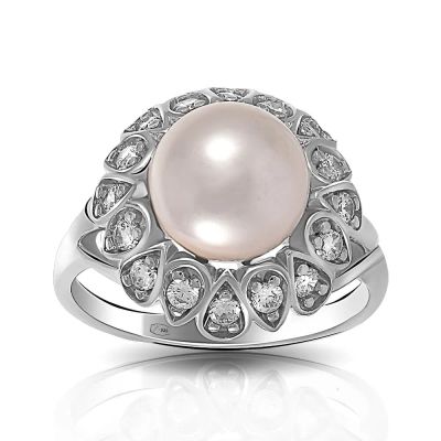 Лот: 23812027. Фото: 1. Кольцо из серебра с жемчугом SWAROVSKI... Кольца, перстни