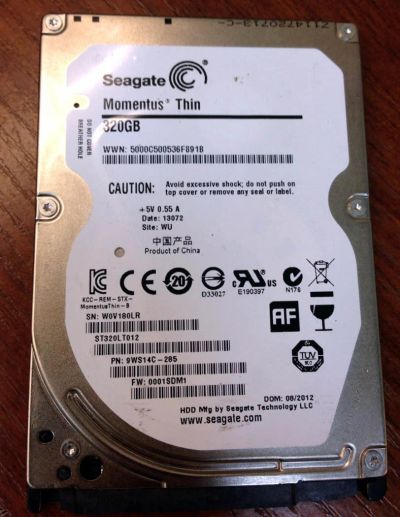 Лот: 5882172. Фото: 1. Seagate ST320LT012 320gb. Жёсткие диски (HDD)