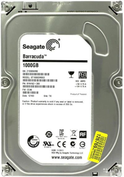 Лот: 15839867. Фото: 1. Жесткий диск для ПК: Seagate ST1000DM003... Жёсткие диски (HDD)
