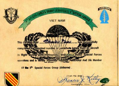 Лот: 5885668. Фото: 1. Сертификат.Спецназ США. Вьетнам... Другое (военная атрибутика)