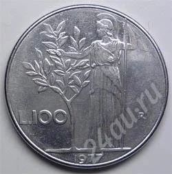 Лот: 352142. Фото: 1. Италия. 100 лир 1977г. Европа