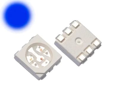 Лот: 17511886. Фото: 1. Светодиод SMD 5050 синий, 460-465nm... Светодиоды